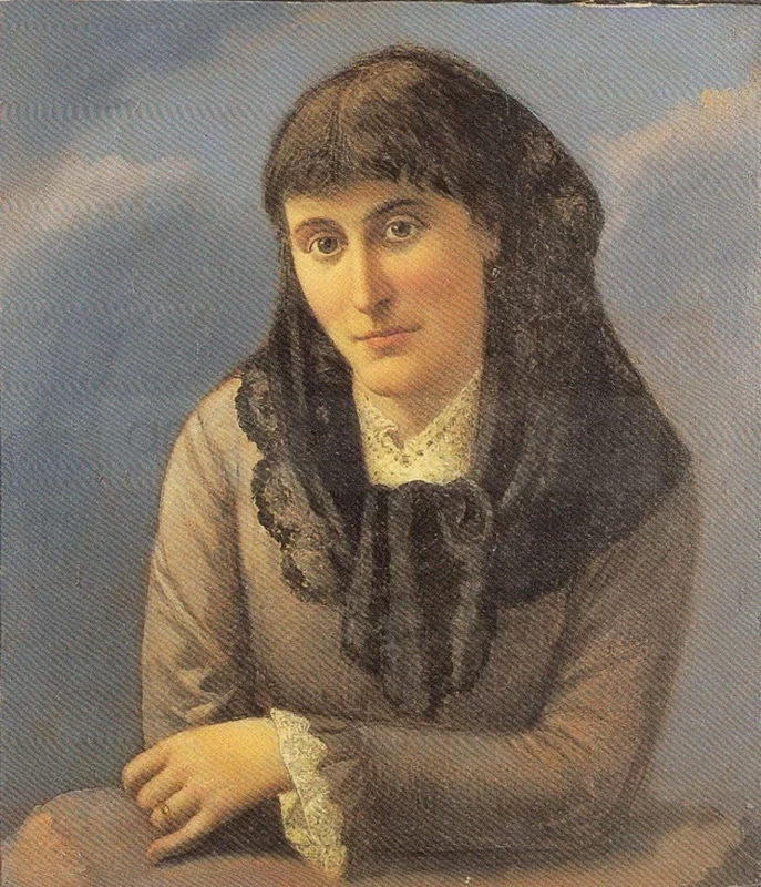 Ritratto di Emilia Corna Pellegrini - 1889, olio su tela cm. 59x51, coll. privata